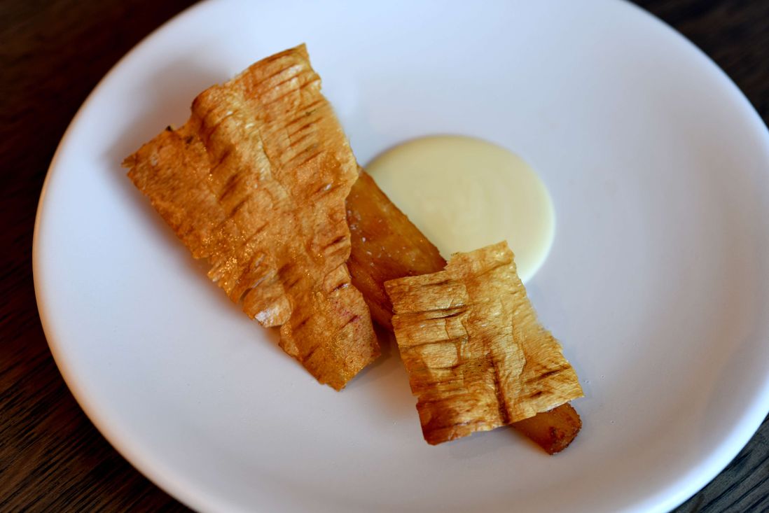 The infamous Butter Braised Parsnips with white chocolate<br>